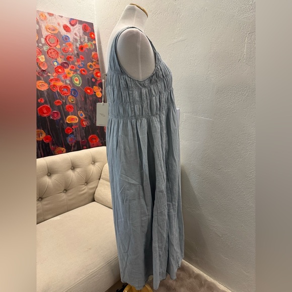 NWT Nomad the label Del Monte Midi Cotton Dress Slate Blue XS - Picture 5 of 9